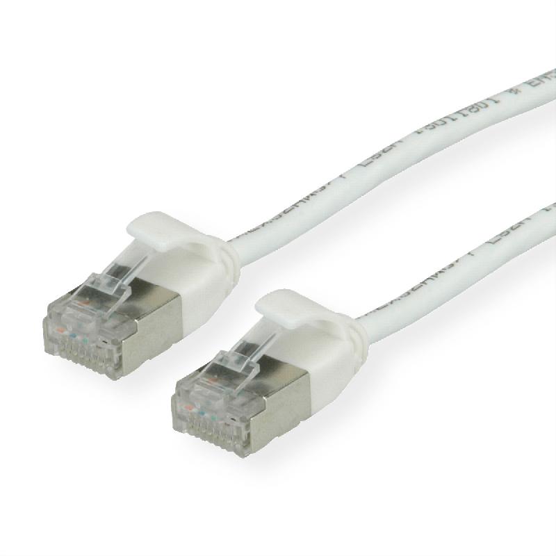 ROLINE Cordon DataCenter U/FTP Cat.6A (Classe EA), LSOH, slim, blanc, 1 m_1