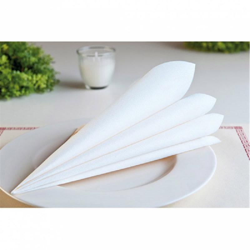 Serviette intissé blanc 45x45cm - par 700_1