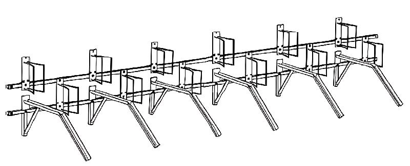 Support cycles pour abri deux roues en aluminium - 12, 24, 48 places - Fabrication Française_1
