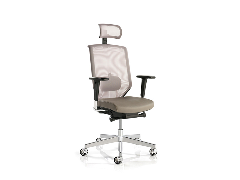 Fauteuil ergonomique Waldo Air en cuir - mécanisme synchrone, support lombaire réglable et appui-tête ajustable_1