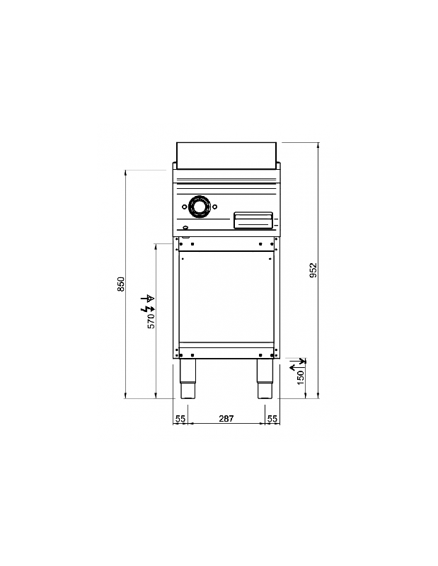 Plancha électrique sur placard ouvert - plaque lisse en acier Martin - DOMINA PRO 700 MBM_1