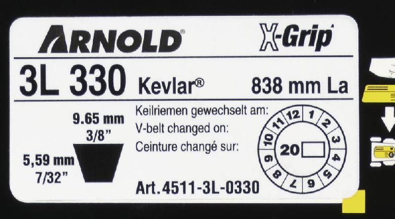 Courroie trapézoïdale X-Grip V - type 3L330_1