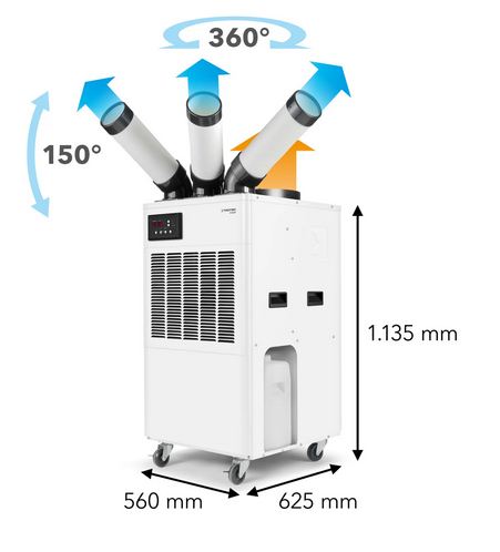 Climatiseur mobile PT 5300 SP - 5,3 kW - Spotcooling multifonction avec conduites d'air réglables_1