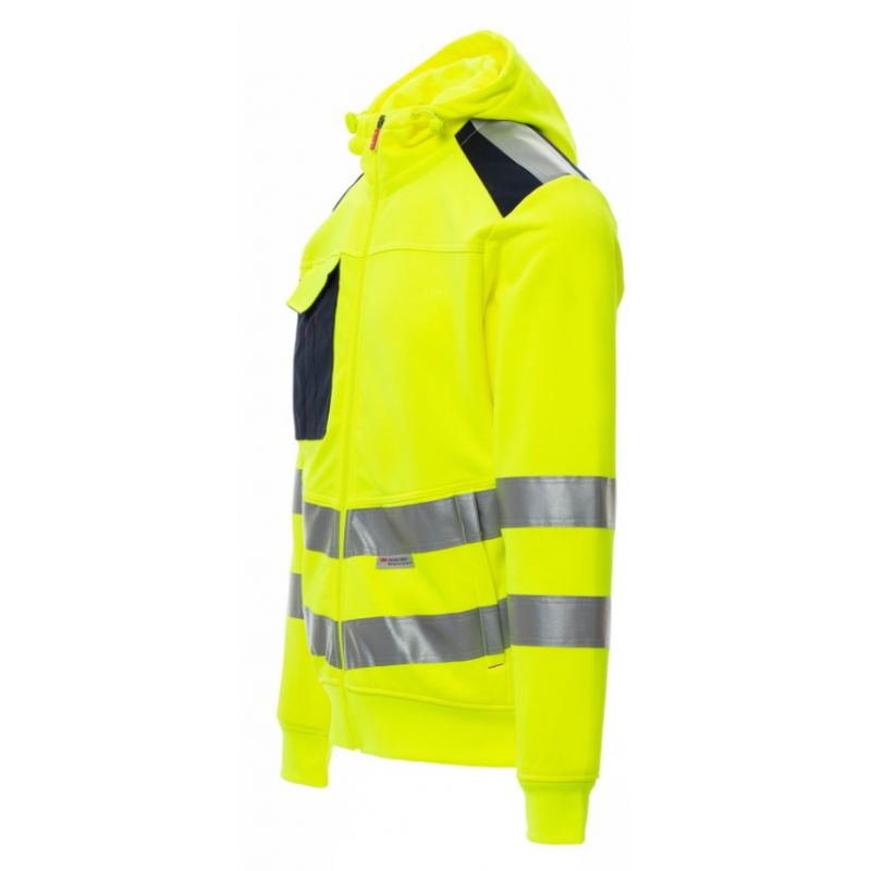 Sweat à capuche homme haute visibilité - bandes réfléchissantes - fermeture zip - modèle SWLEADH001457-0439-01014_1