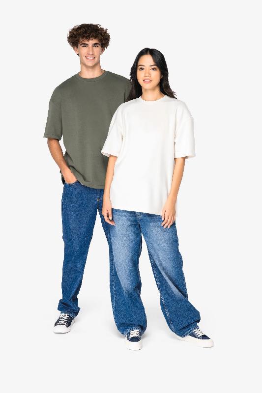 T-shirt écoresponsable oversize unisexe - 85% coton bio, 15% polyester recyclé - Réf: NS308_1