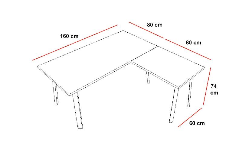 Bureau individuel avec retour Ogi A - MDD - Blanc 9010, Anthracite_1