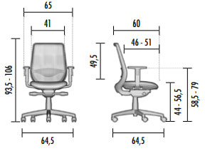 Fauteuil de bureau COPA - Dossier Résille - Translation d'Assise - Référence 6432 SB M - Support Lombaire Réglable_1