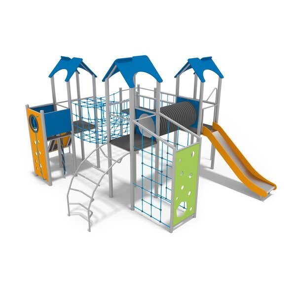 Jeu multi tours pour aire de jeux conforme EN1176 - plateformes en acier inoxydable et plastiques HDPE - Référence BT11108_1