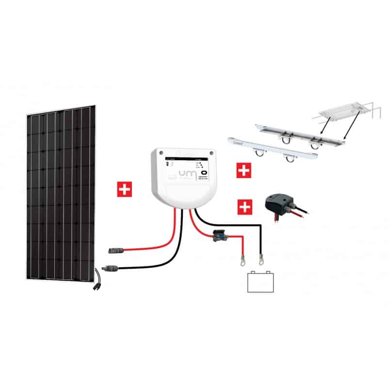 Kit solaire nautisme Uniteck 150W 12V MPPT - Monocristallin avec régulateur de charge évolué_1