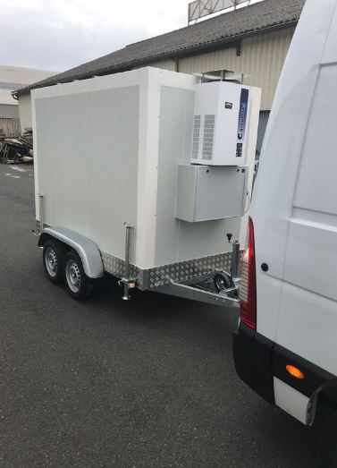 Remorque réfrigérée adaptée à des températures intérieures de 0 à 5°C