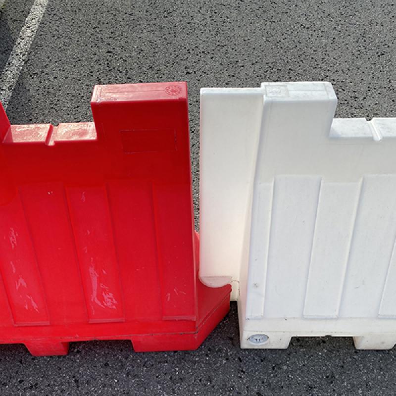Séparateur de voie lestable - Polyéthylène haute densité - Rouge et blanc - 800 mm de hauteur - Plast'Up Rotomoulage_1