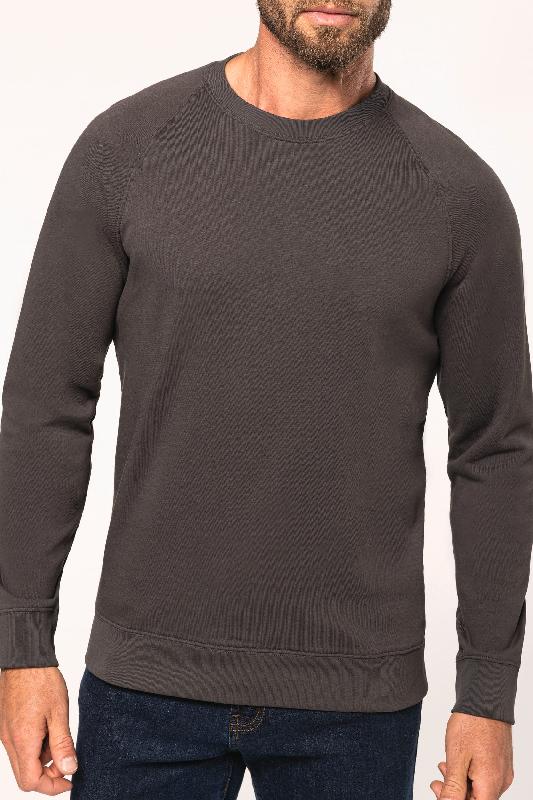 Sweat-shirt col rond homme - Réf: WK402 - 100% coton, manches raglan, tailles 3XL à 5XL_1