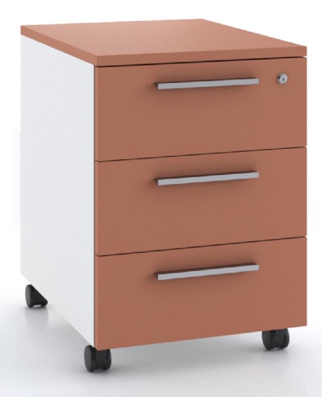 Caisson mobile 3 tiroirs blanc bicolore - Ofitres - Blanc pastel, Coto Zenit - L9556_1