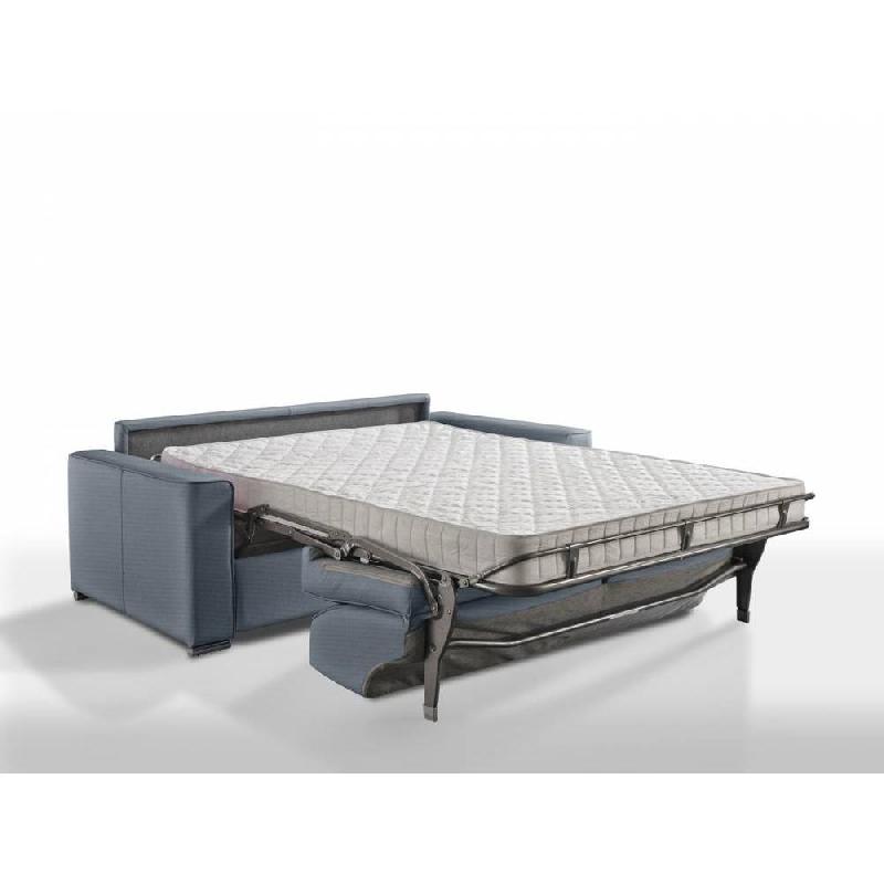Canapé convertible express Premium 140 cm - Mécanique à lattes Renatonisi - Matelas Bultex Tweed bleu_1