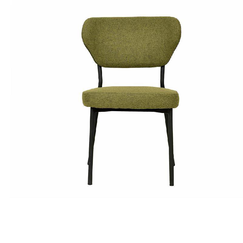 Duko - Chaise empilable en tissu vert_1