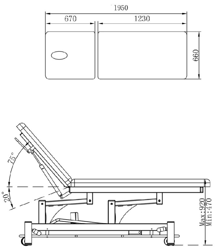 Table d'examen électrique EL02 Robin - Coinfycare - solide, réglable, certifiée CE et FDA_1