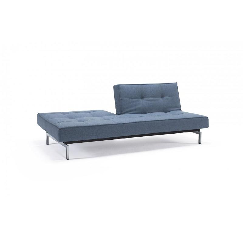 Innovation Living - Canapé-lit Splitback Chrome convertible 115x210 cm - Tissu Mixed Dance Light Blue_1