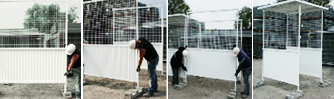 Passage piéton protégé - passage intérieur 1m30 - Maille 50 x 50 mm - Peinture RAL_1