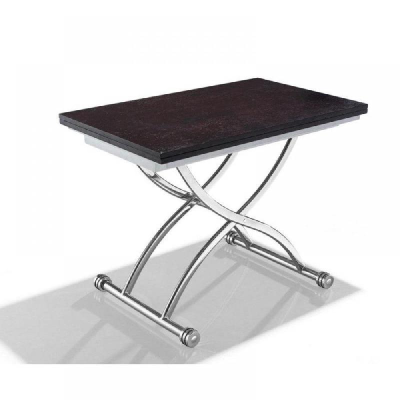 Table basse High and Low blanche - relevable et extensible - petite taille compacte_1