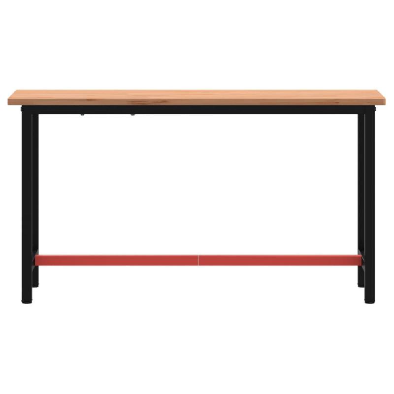 Vidaxl établi 150x55x81,5 cm bois massif de hêtre et métal 3188905_1