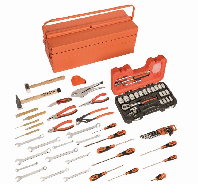 Caisse à outils métallique - 69 outils à usage général - Acier robuste avec 5 compartiments - Réf. 3149-ORTS1_1