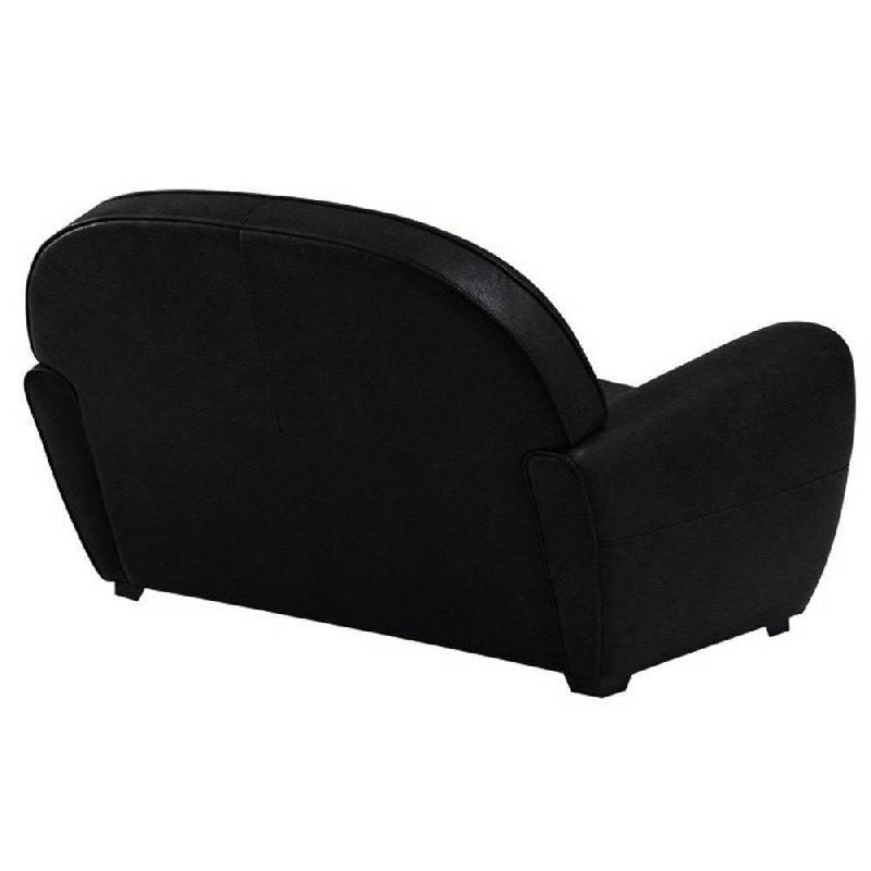 Canapé fixe Club 2 places - cuir vachette noir - design vintage anglais et fabrication italienne_1