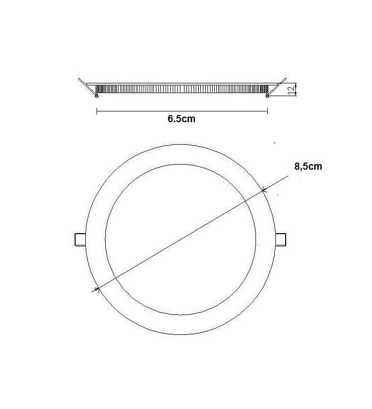 Downlight slim LED rond 5W - 120° - Aluminium - Couleur lumière 3000K - Réf PC5WB_1