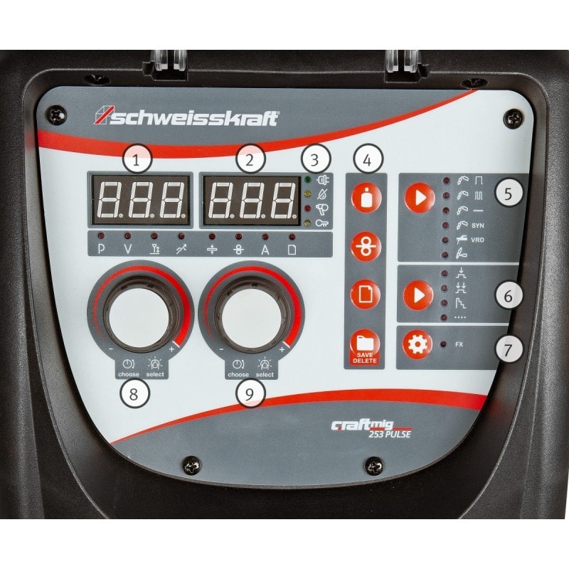 Poste à souder professionnel Schweisskraft CRAFT-MIG 253 Pulse - MIG moderne avec fonction Pulse et Synergie_1