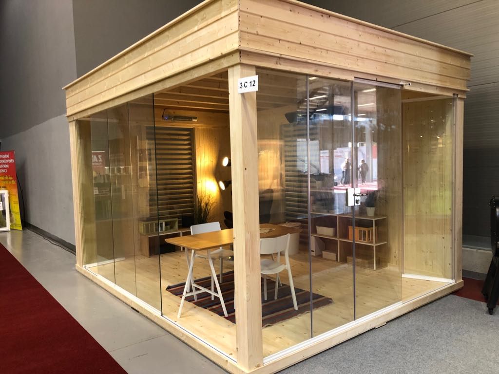 Espace habitable en bois 3m x 3m pour le jardin avec toit plat