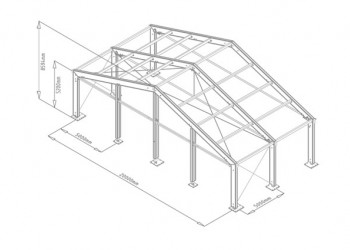 Tente de stockage fermée - structure fixe en aluminium et acier - couverture PVC multi-éléments - porte, fenêtre et éclairage_1
