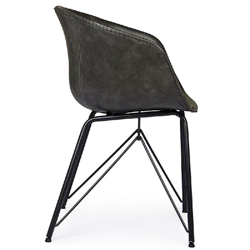 Chaise Warhol pu anthracite vintage 59 x 54,5 x 80 cm_1
