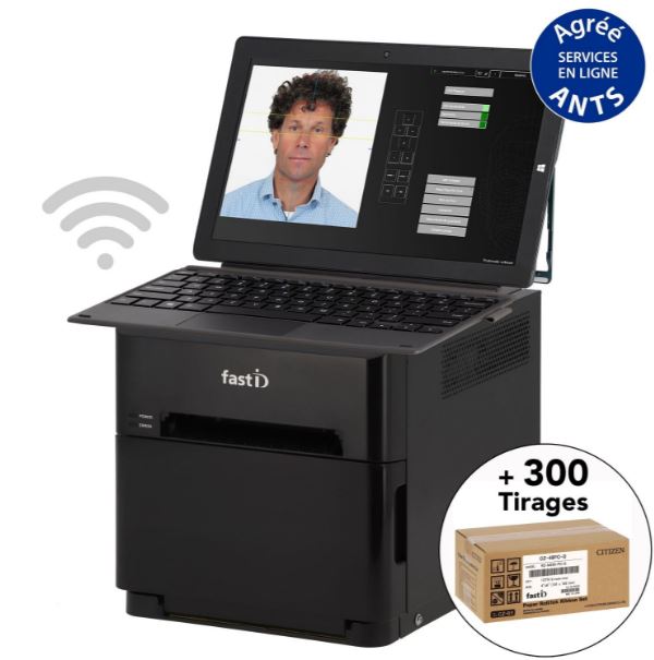 Kiosque d'impression photo d'identité Wifi - FastID CZ-01 - Résolution 300 dpi - Imprimante thermique avec tablette et consommables_1