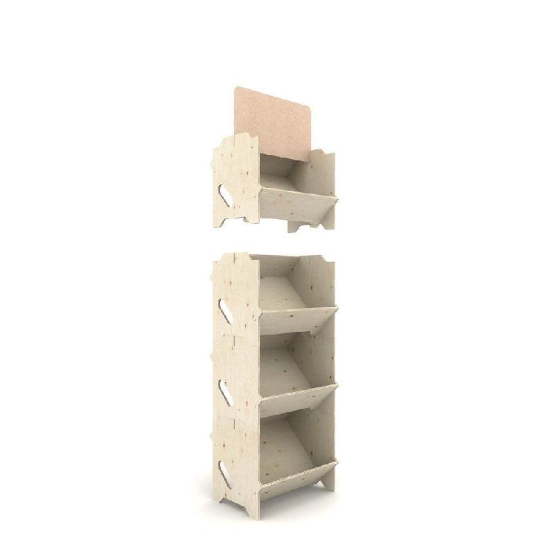Présentoir bois IZZIBOX© en contreplaqué de pin - 4 modules emboitables_1