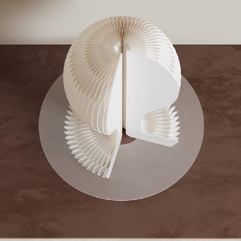 Tête Carton Plié avec Plateau Blanc Ø18 H30 cm_1
