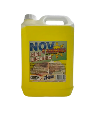 Nov 4 saisons detergent degraissant toutes surfaces ph:7,5 ± 0,5 parfum citron bidon de 5l_1