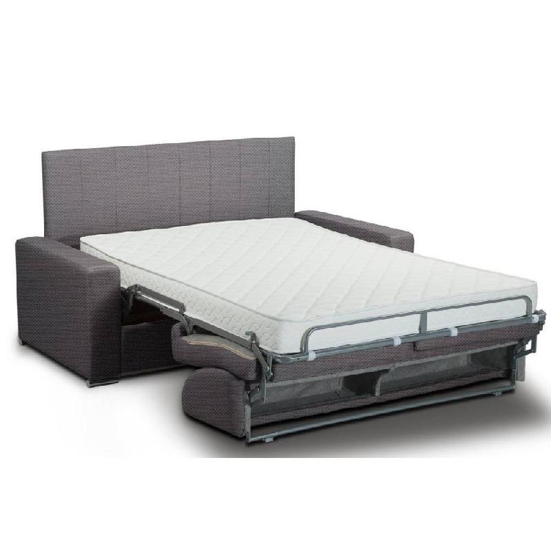 Canapé lit 4 places Opera Express - Lattes 160 cm - Matelas 16 cm - Tête de lit intégrée - Gris anthracite_1