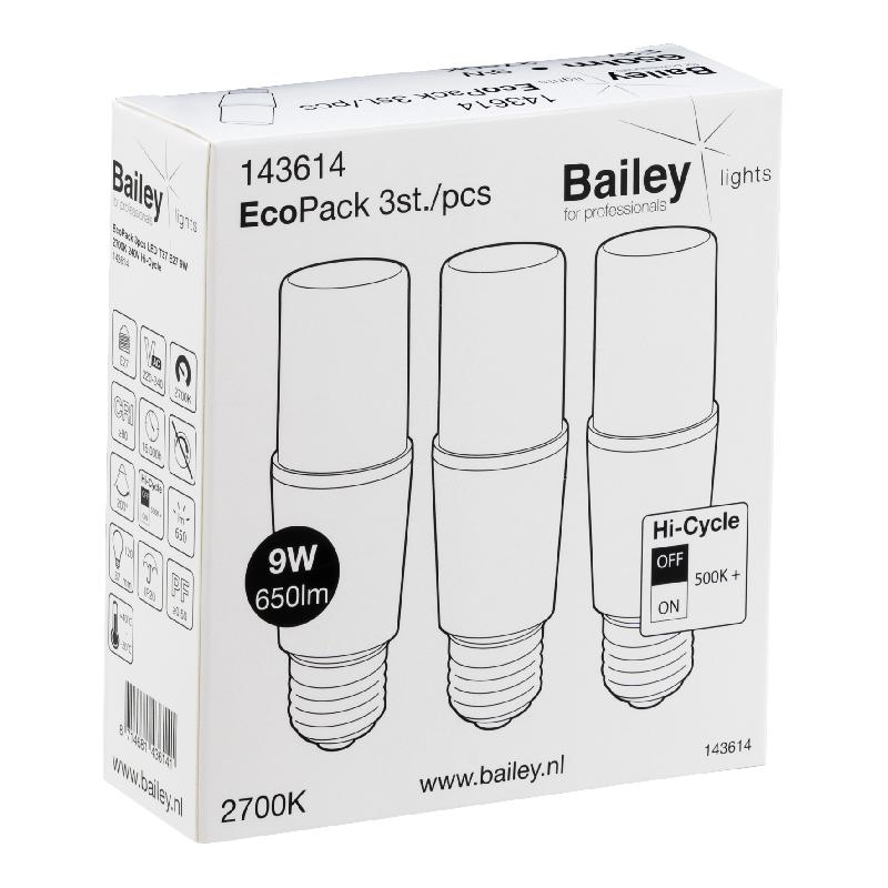Ecopack 3pcs LED T37 E27 9W 2700K 240V - Hi-Cycle 500K+ - Lampe compacte et économique_1
