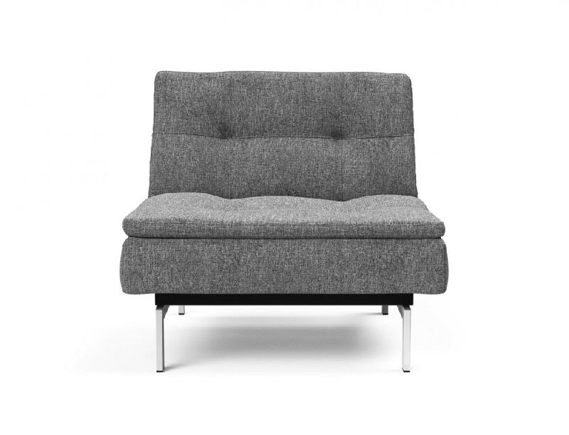 Fauteuil convertible design Dublexo - Lit 90x115 cm - Pieds chromés - Tissu Twist Charcoal - Innovation Living_1