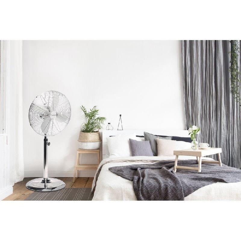 Ventilateur sur pied panier Ø45cm 50 Watts chromé_1