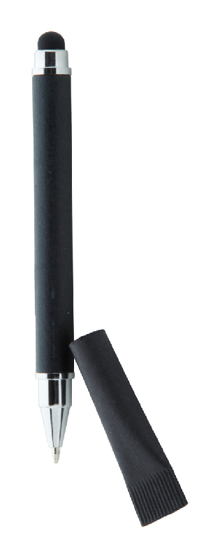 Stylo à bille en papier recyclé - stylet tactile avec capuchon assorti - encre bleue_1
