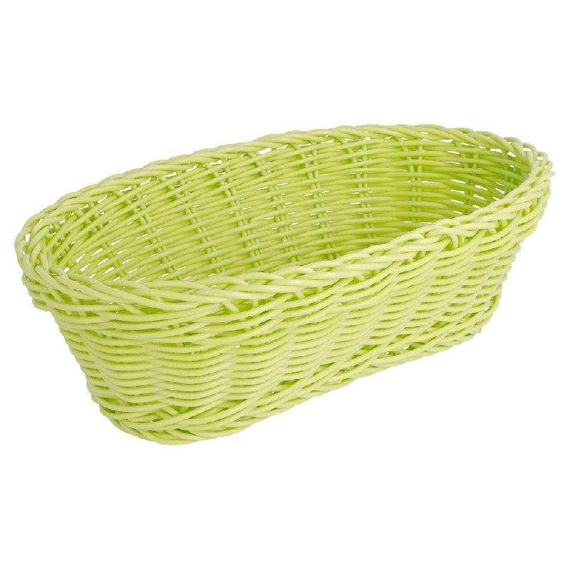 Corbeille effet osier 23x9x8cm polypropylène vert anis - par 12_1