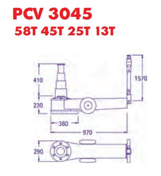 Cric hydropneumatique classique, 4 pistons 58t/45t/25t/13t - pasquin - pcv 3045_1