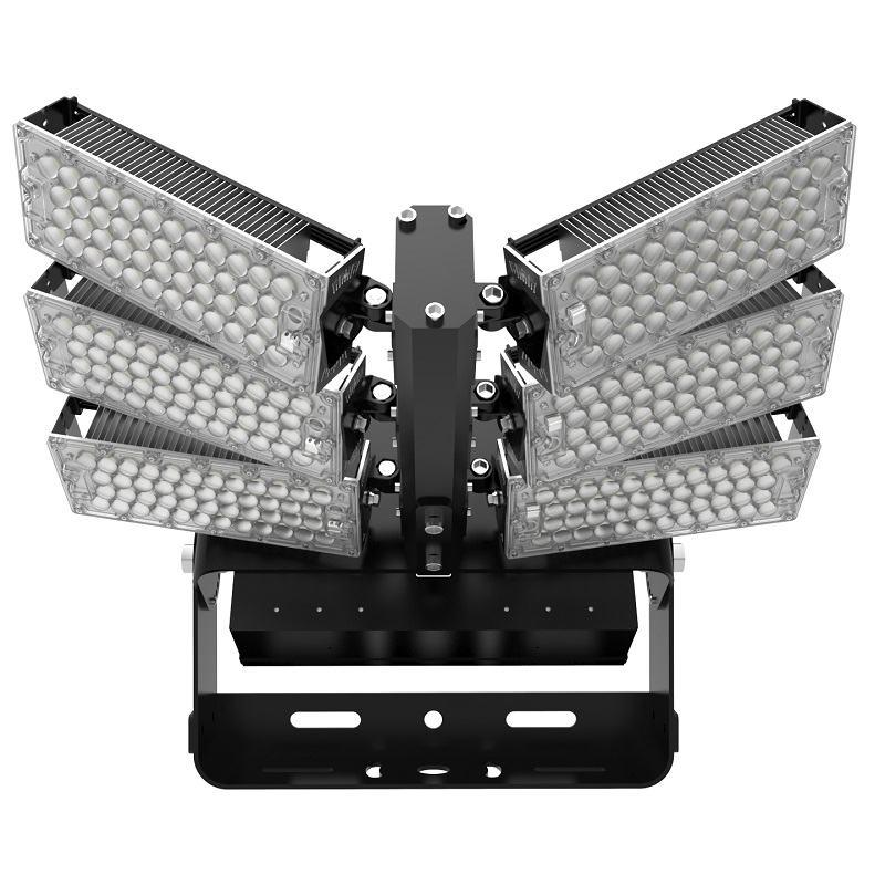 Lumière d'inondation multidirectionnelle modulaire à haut mât - Éclairage haute efficacité pour terrains de sport - Puissance 720W / 600W, 160 lm/W_1