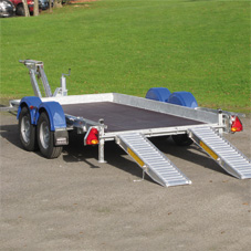 Remorque porte-engins gamme TPG - double essieux, rampes aluminium réglables, timon nouvelle génération_1