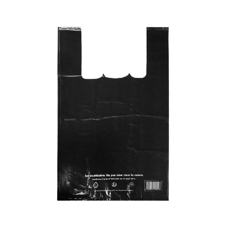 Sac plastique à bretelles noir 50µ  26x12x45cm - par 500_1