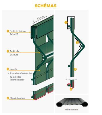 Tanis alta - occultant lamelle pour grillage - Schertz - maille 55 mm - taux d'occultation 95%_1