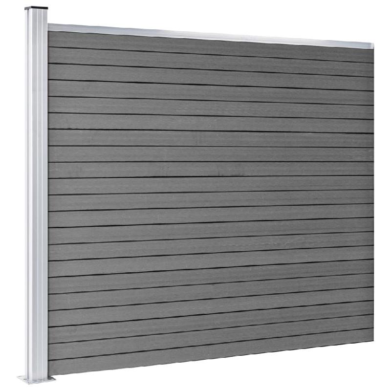 Vidaxl panneau de clôture wpc 175x146 cm noir 148985_1