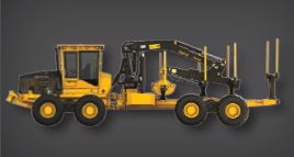 Grue forestière Tigercat 1085C équipée d'une transmission WideRange®