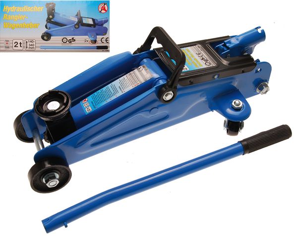 1880 - Cric rouleur hydraulique BGS Technic - Capacité de chargement 2T - Déplaçable avec roulettes et poignée_1