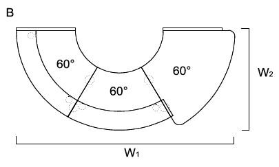 Banque d'accueil courbe avec façade de couleur modèle Valde - MDD - Blanc, Blanc brillant, Droite_1